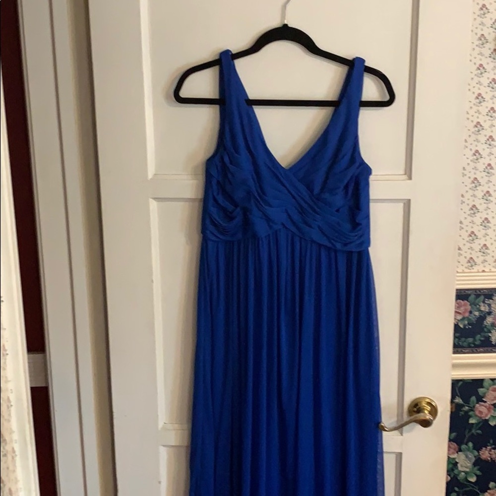 Blue polyester long gown